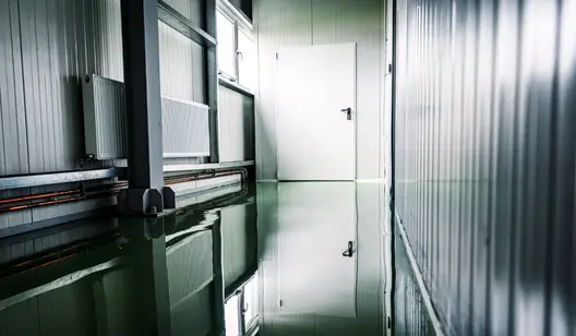 Air cleaning for water damage in warehouses and storage