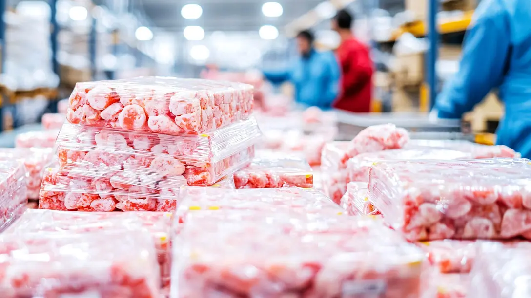 Gefrorene Lebensmittel gestapelt