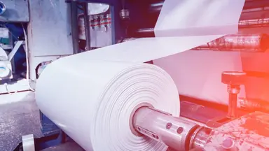 Modern automated production line in factory plast