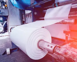 Modern automated production line in factory plast