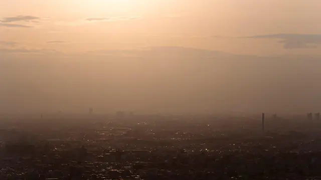 Beautiful city landscape sunset
