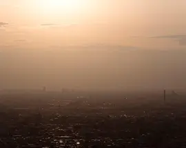 Beautiful city landscape sunset