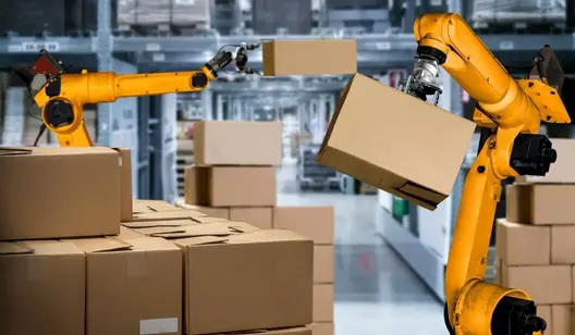 Robotermaschinen verlagern Pakete