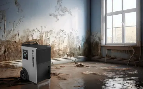 Flood and water damage restoration with the dantherm ad 975