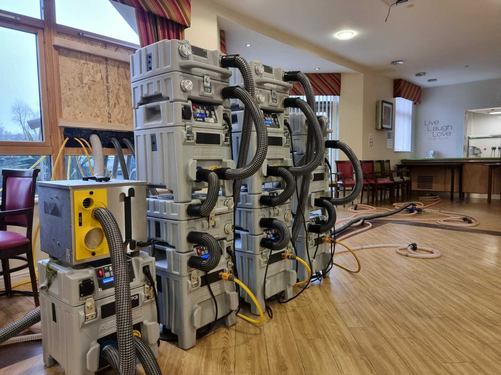 Aercube drying system set up in stacks ready for negative pressure drying