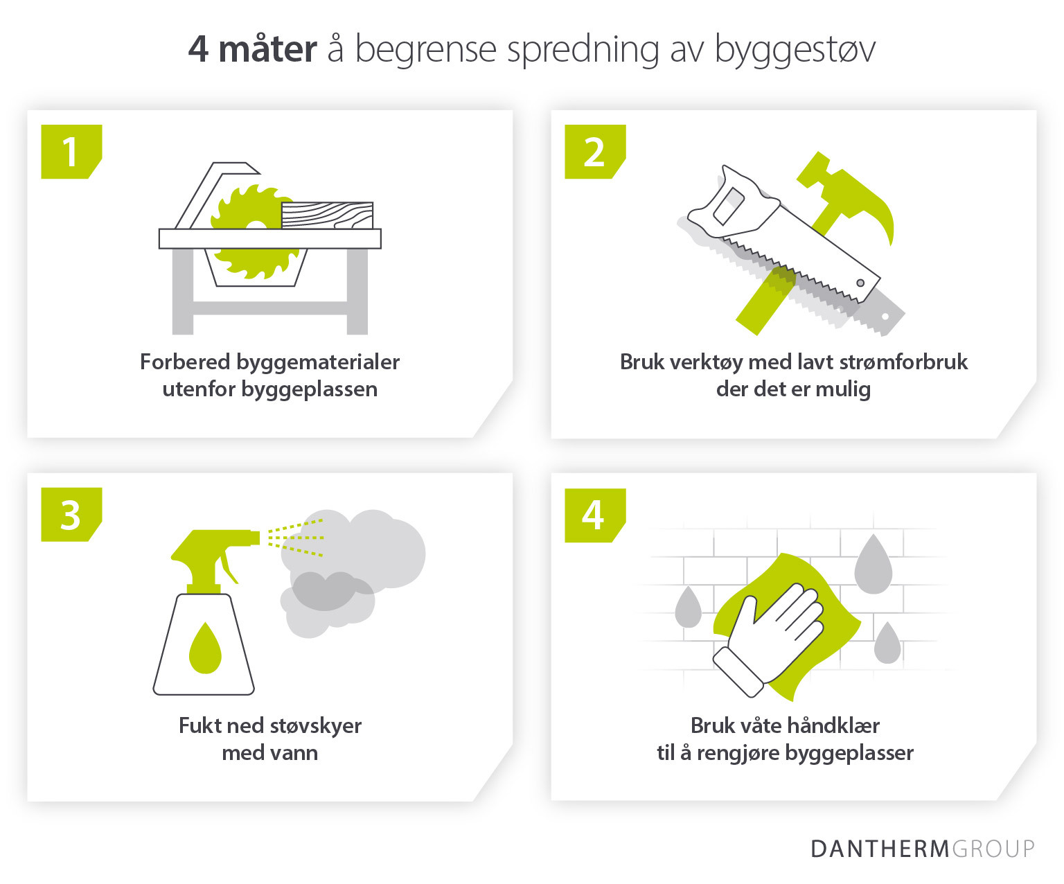 4 måter å hindre byggestøv i å spre seg - Infografikk