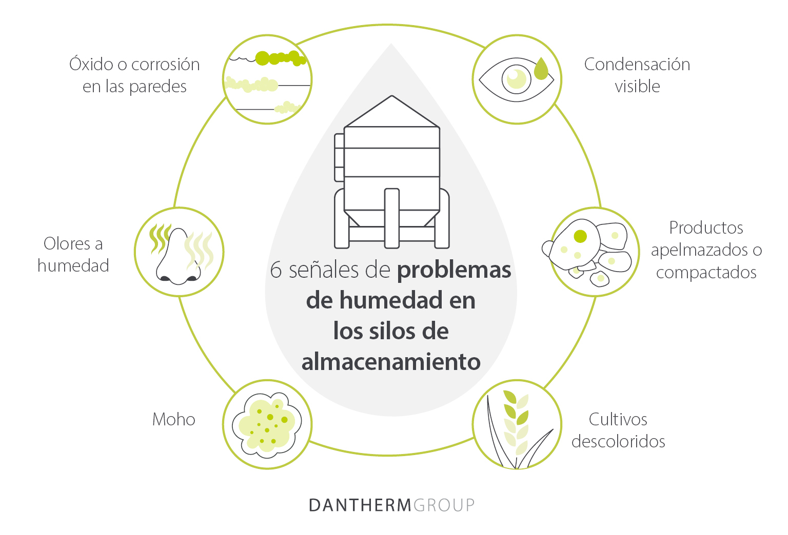 Seis indicios de problemas de humedad en silos de almacenamiento - Dantherm Group