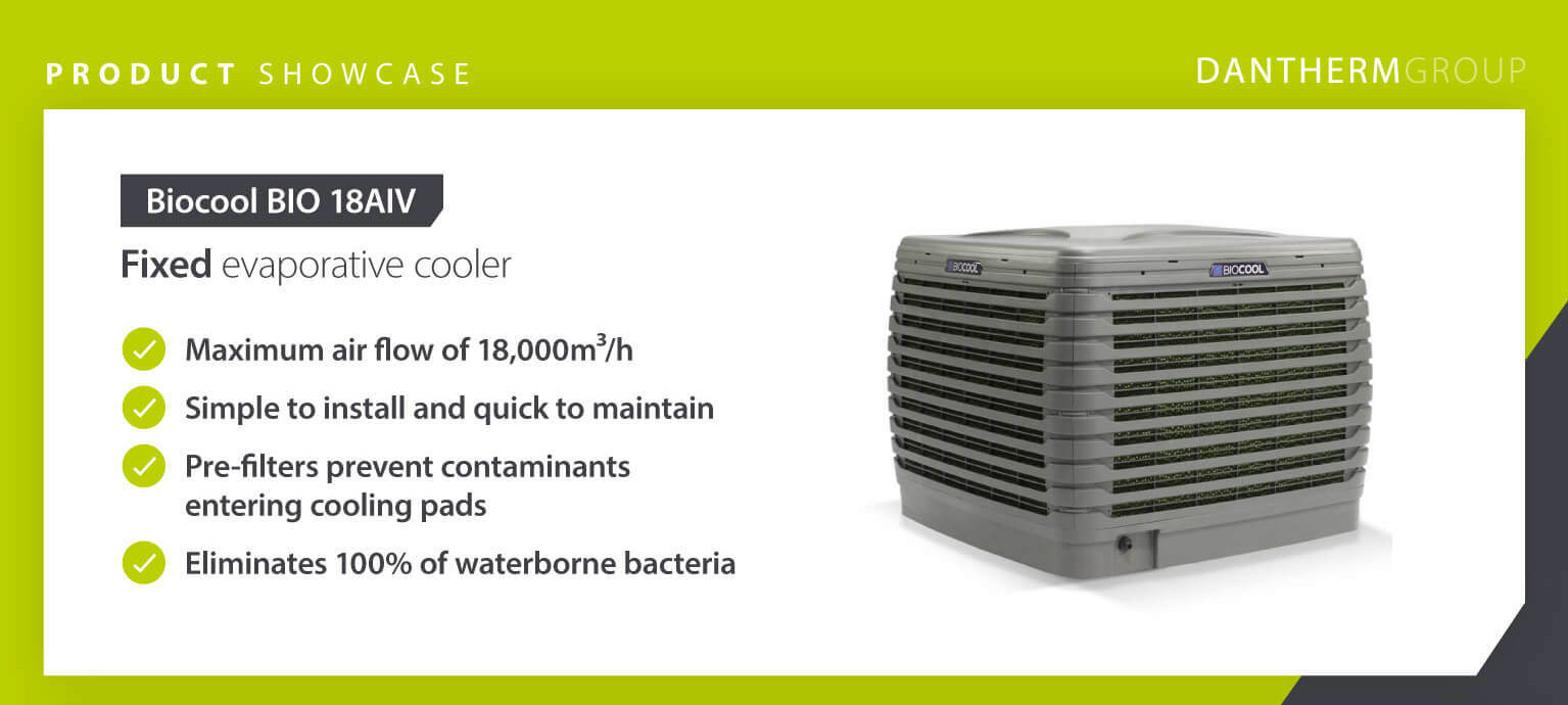 Jämförelse av två kommersiella evaporativa kylare som visar funktionsinformation - infografisk bild