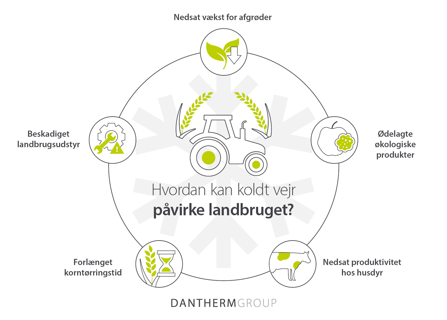 Hvordan koldt vejr påvirker landbrugssektoren for afgrøder, husdyr og udstyr - Infografik