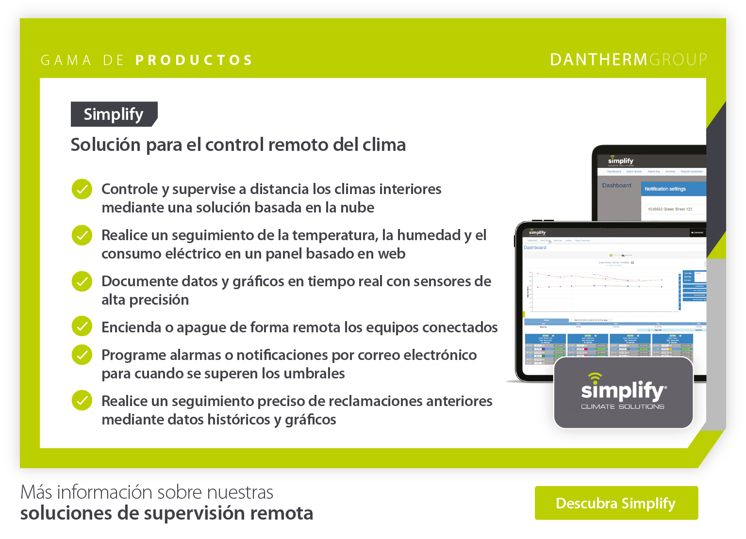 Remote monitoring indoor climate control system product showcase with features