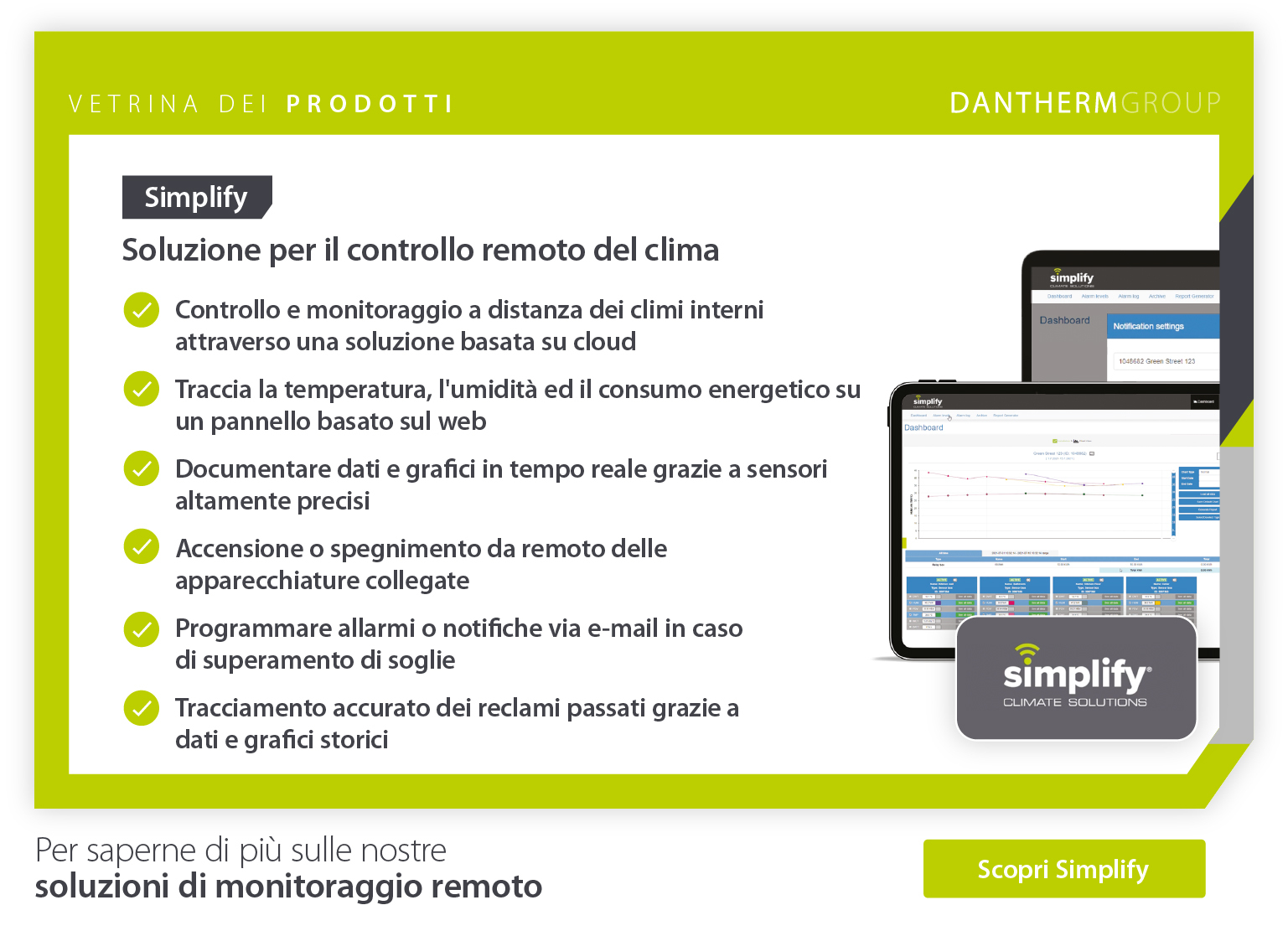 Remote monitoring indoor climate control system product showcase with features