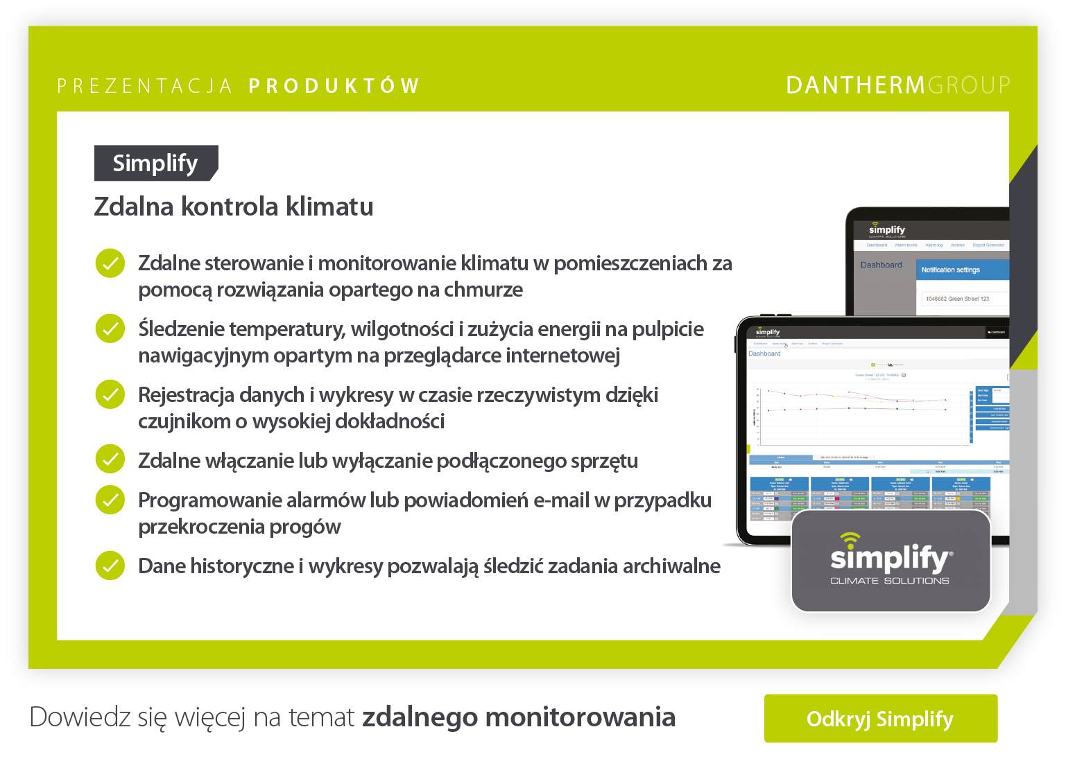 Remote monitoring indoor climate control system product showcase with features