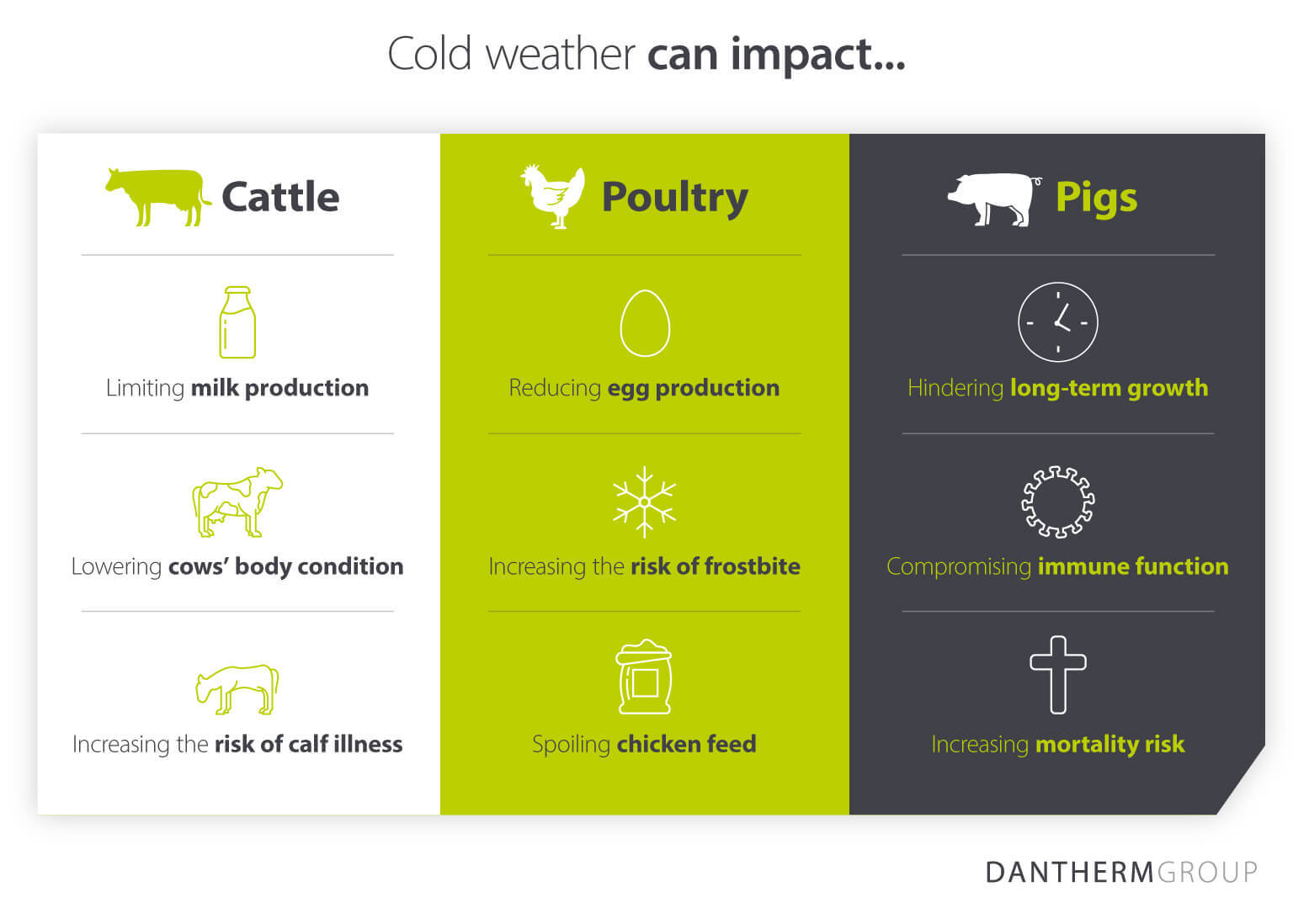 How cold weather and conditions impact Cattle, Poultry and Pig farming and production - Dantherm Group