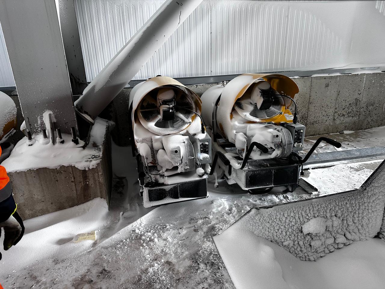 Master heaters in the cold at mining operation in Armenia