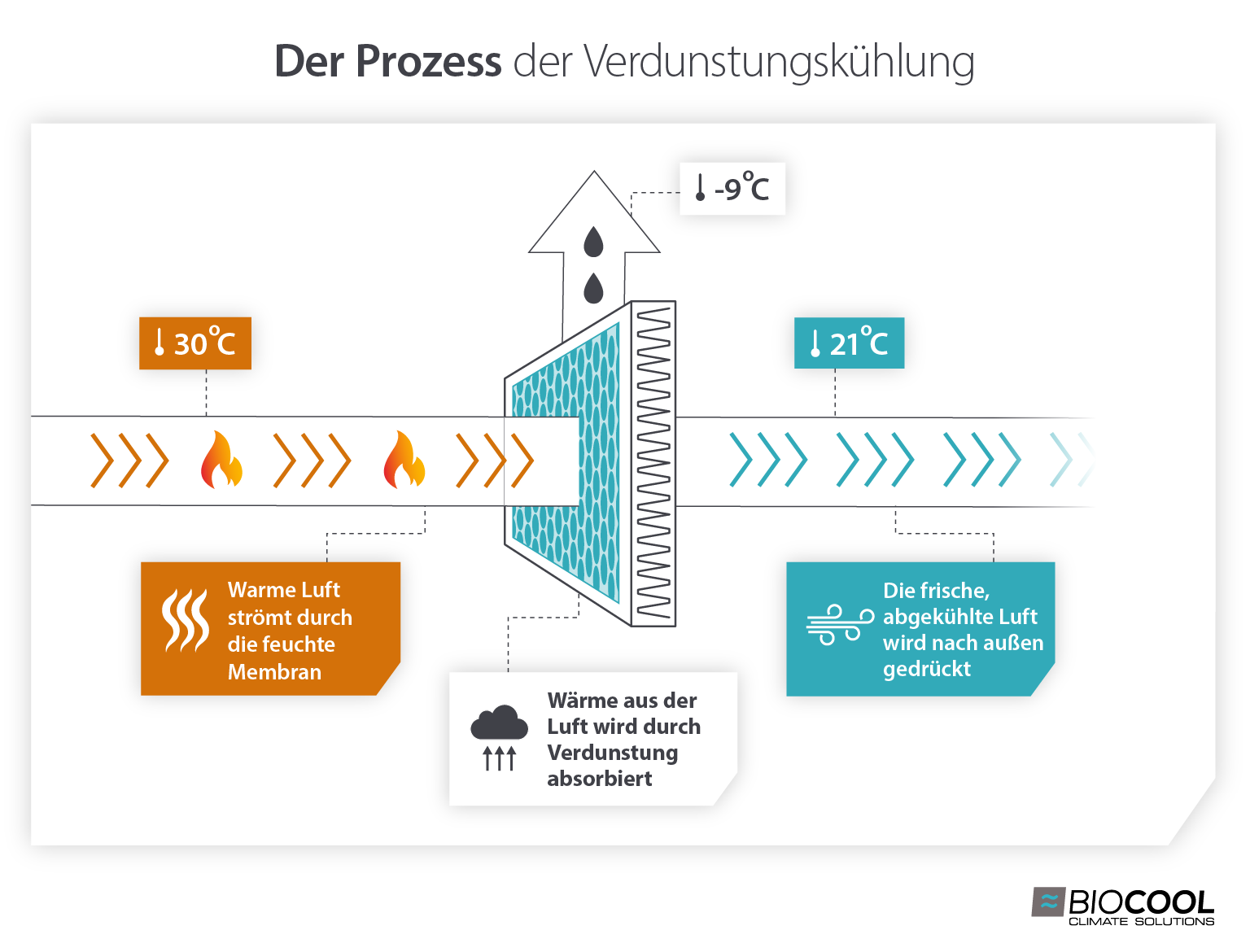 Wie Verdunstungskühlung hilft, Hitzestress zu reduzieren – Infografik