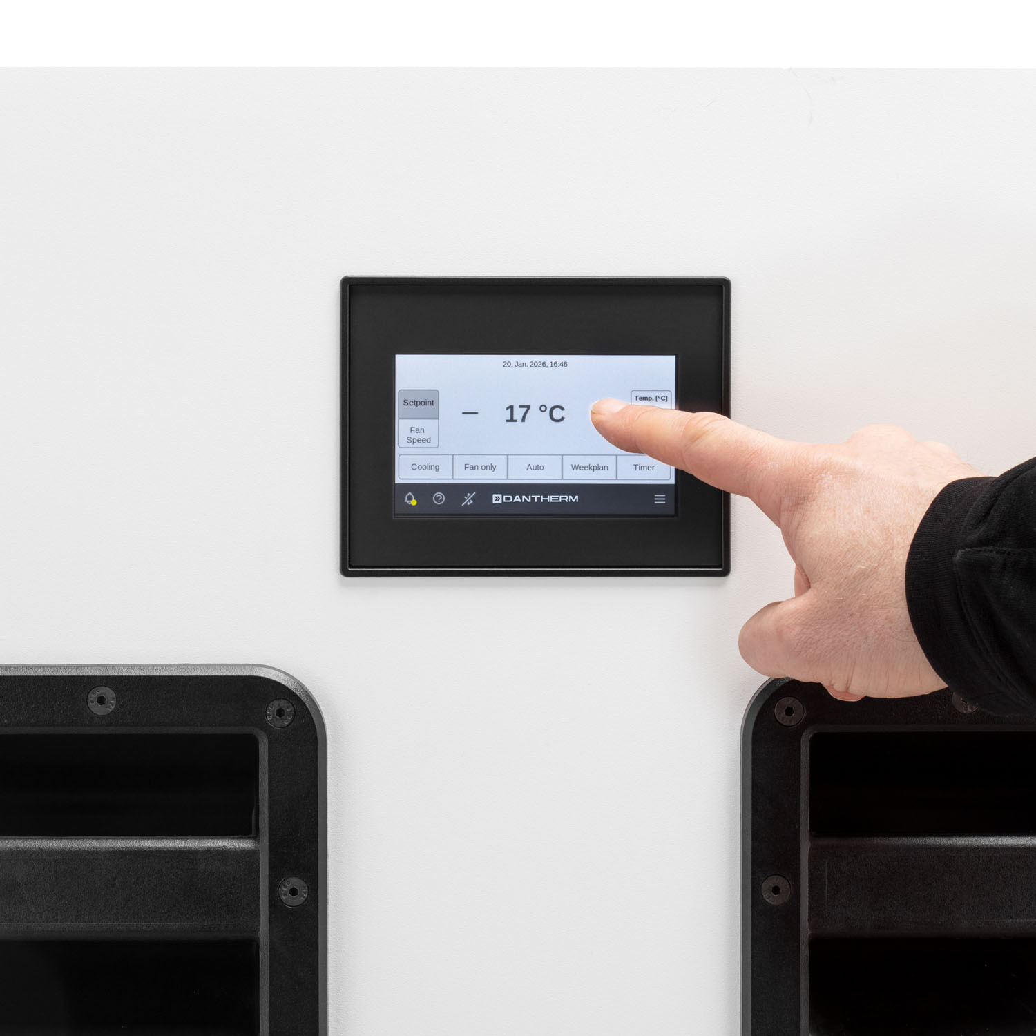 AC 15000 indoor unit detail display with hand