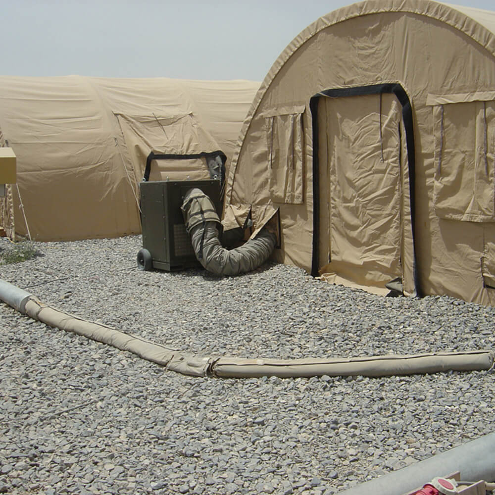 Dantherm AC M7 MKII tent installtion in the desert