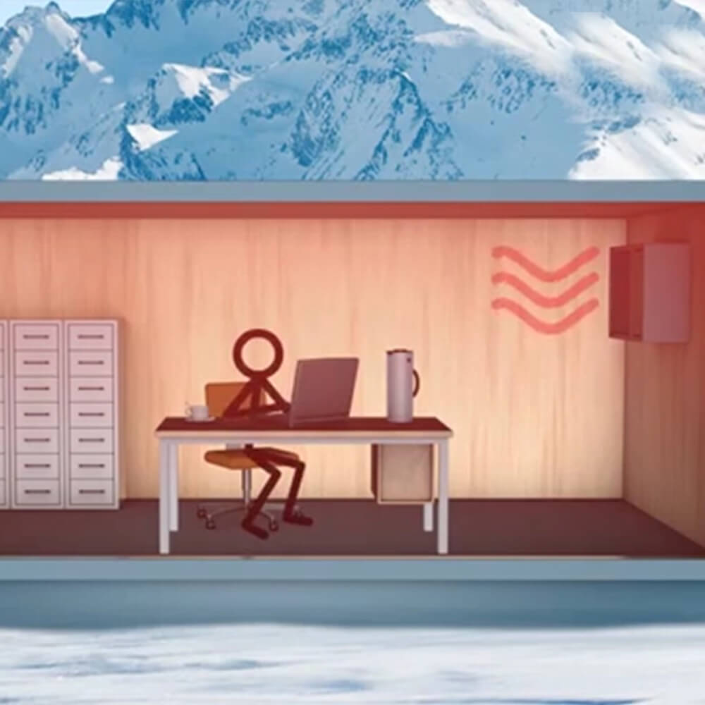 Dantherm energibesparende varmevekslerventilasjonsenhet for utplasserbare feltleirer